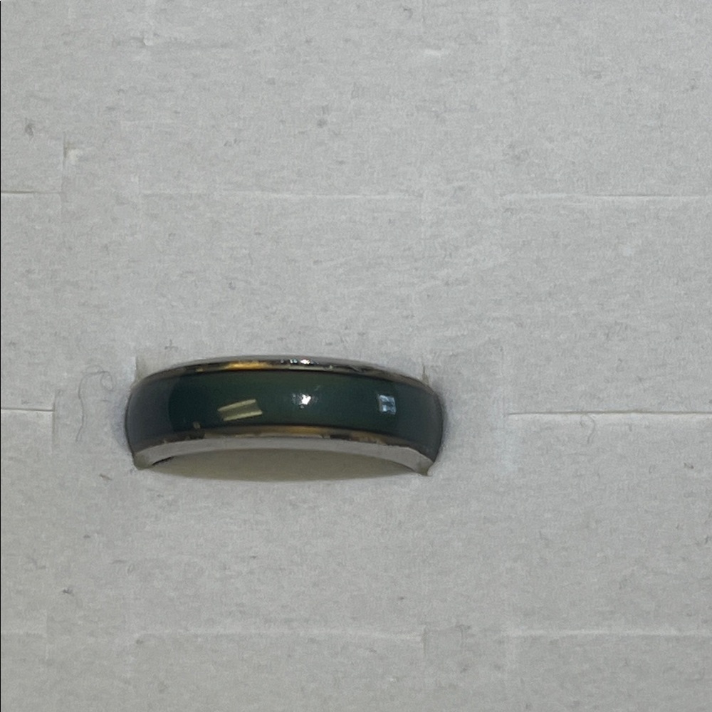 Silver and Green Ring